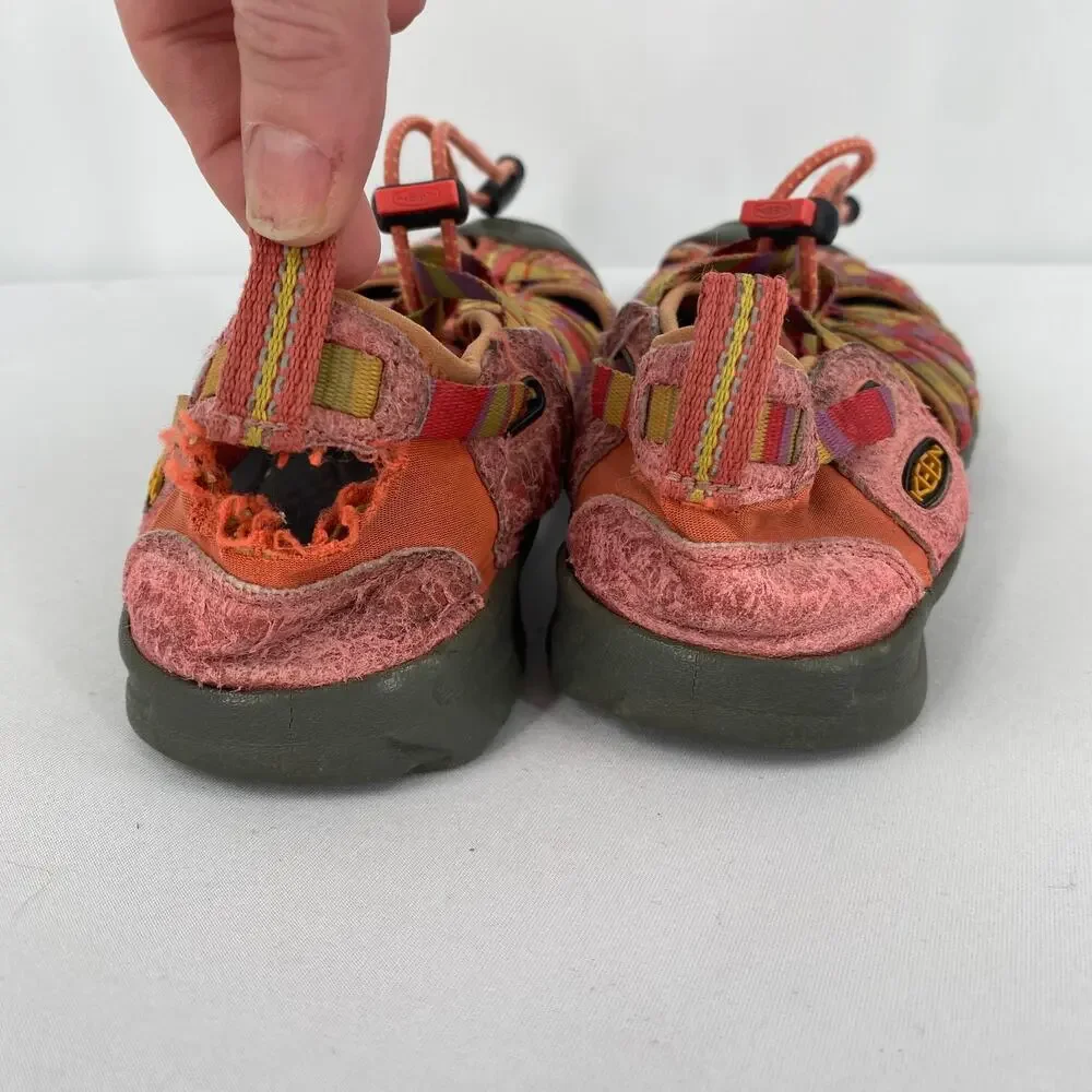 Keen Girls Whisper Rae Hot Coral Hiking Sandals Size 1